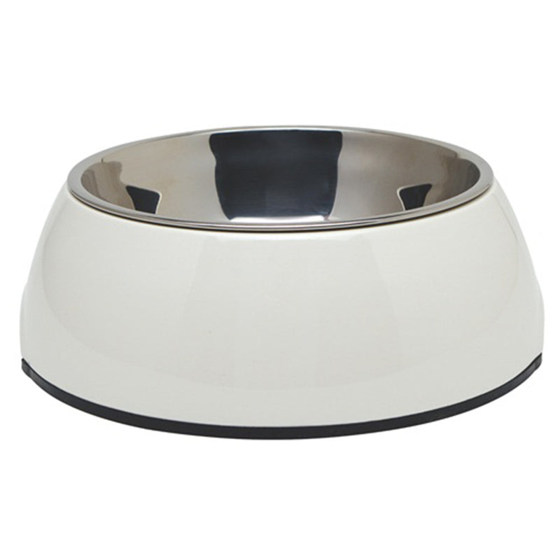 DogIt 2-in-1 Durable Bowl with Stainless Steel Insert White Large 1.6L