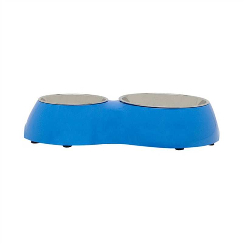 DogIt Double Diner with Stainless Steel Insert Blue