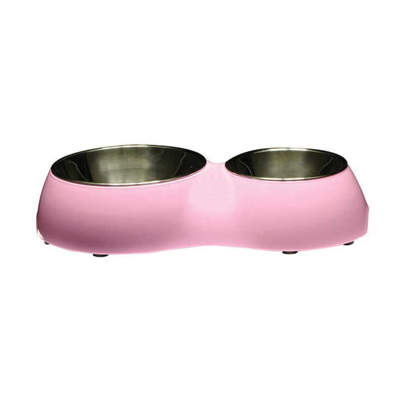 DogIt Double Diner with Stainless Steel Insert Pink