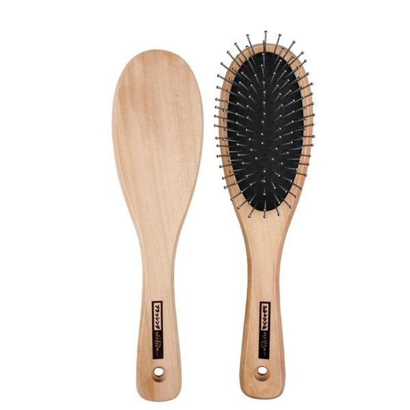 DoggyMan Home Beauty Round Tipped Brush with Wooden Handle L