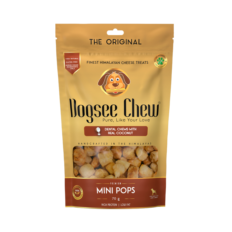 Dogsee Dog Chew Mini Pops Dental Treats with Real Coconut 70g