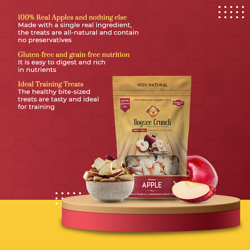 Dogsee Dog Crunch Single-Ingredient Training Treat Freeze-Dried Apple 10g