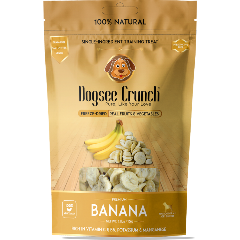 Dogsee Dog Crunch Single-Ingredient Training Treat Freeze-Dried Banana 15g