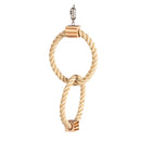 Duvo Birdtoy Double Ring In Sisal and Wooden BBQ Blocks 42cm