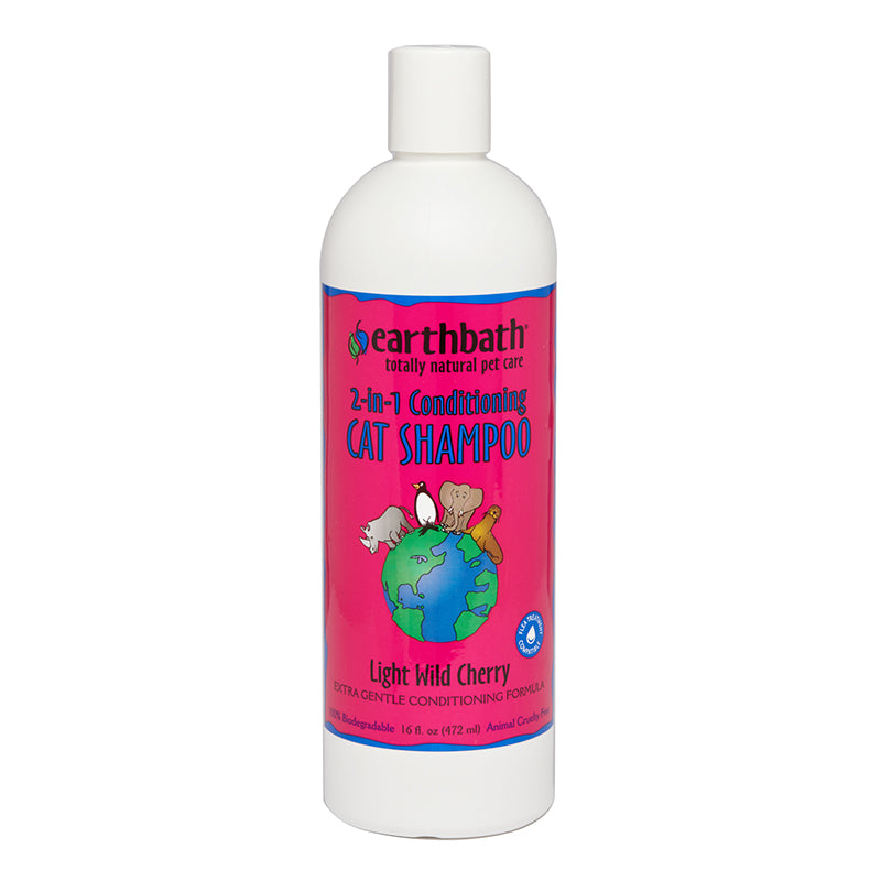 Earthbath Cat 2-in-1 Shampoo & Conditioner Light Wild Cherry 16oz