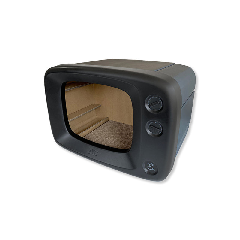 Envy Cat Bed Scratcher Retro TV Black