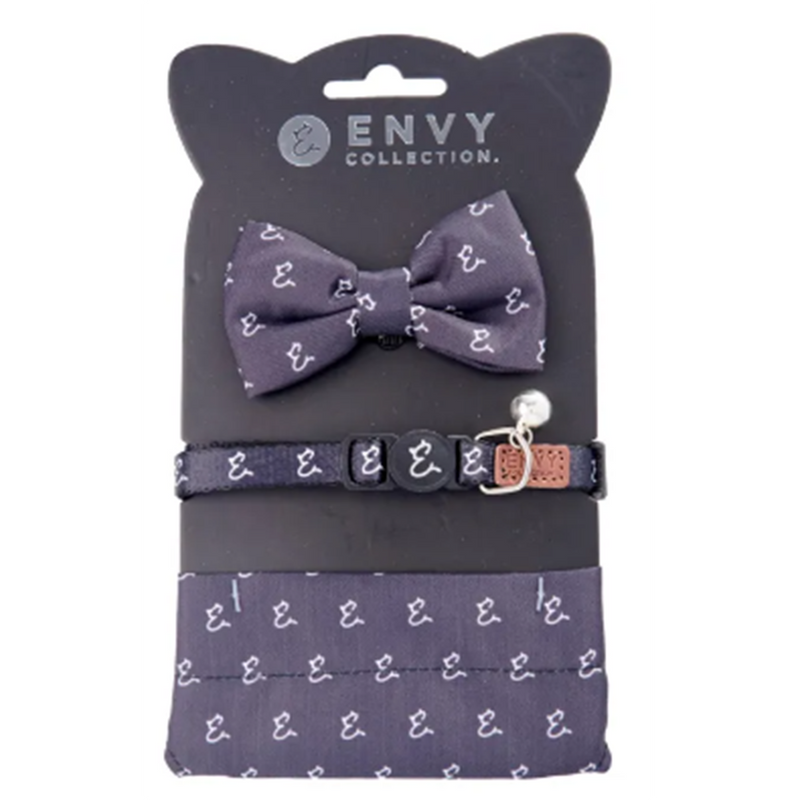 Envy Cat Collar Set Black Envy Logo