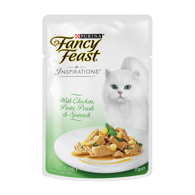 Fancy Feast Inspirations Chicken, Pasta Pearls, & Spinach 70g