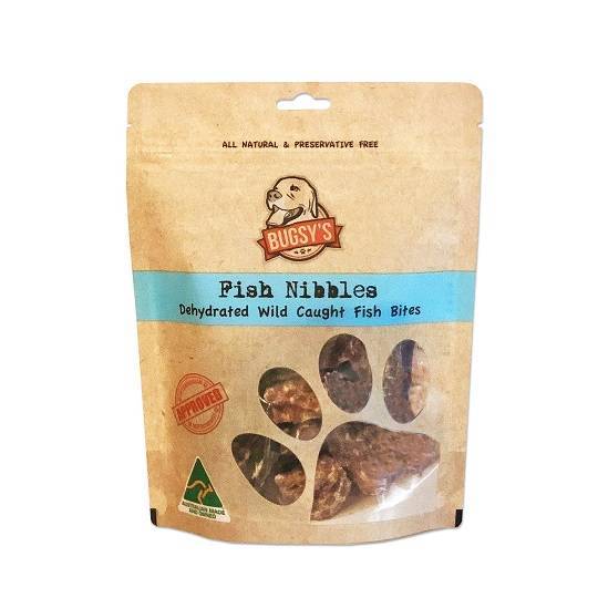 Bugsy's Dog Dehydrated Fish Nibbles Wild Caught Fish Bites 100g