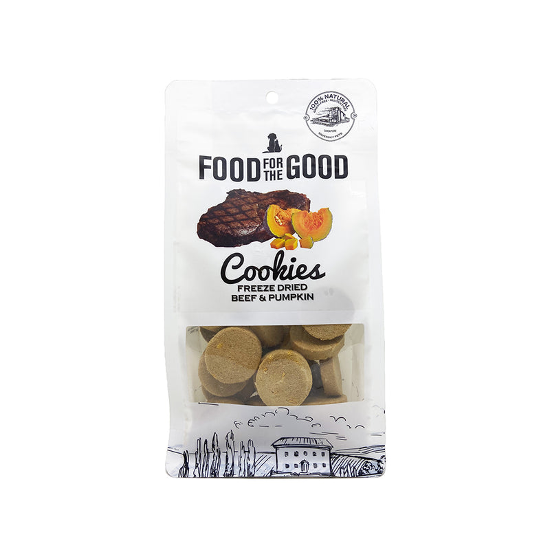 Food For The Good Dog & Cat Treats Freeze Dried Beef & Pumpkin Cookies 70g