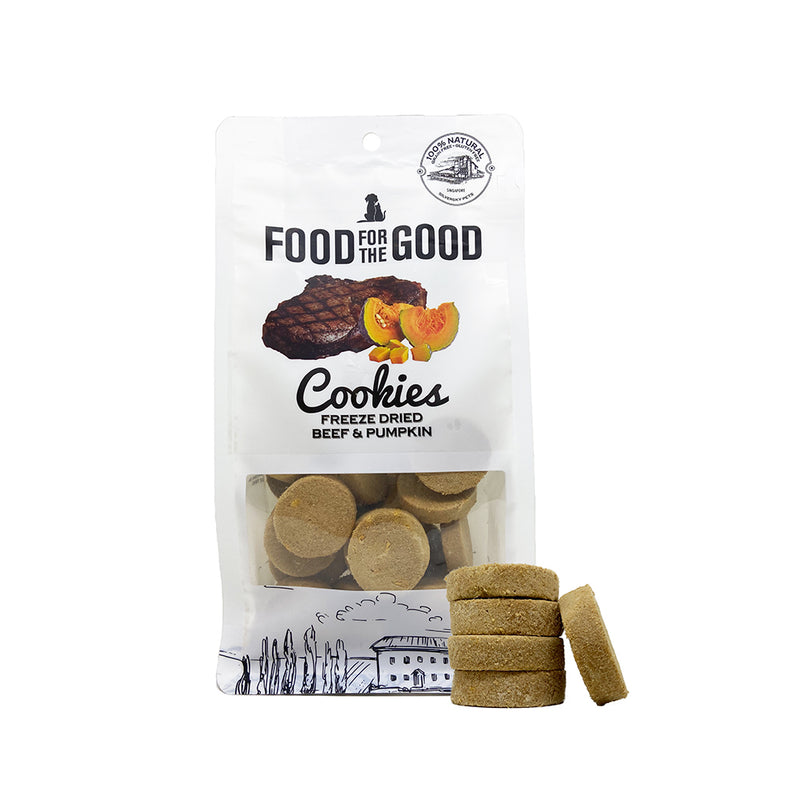 Food For The Good Dog & Cat Treats Freeze Dried Beef & Pumpkin Cookies 70g