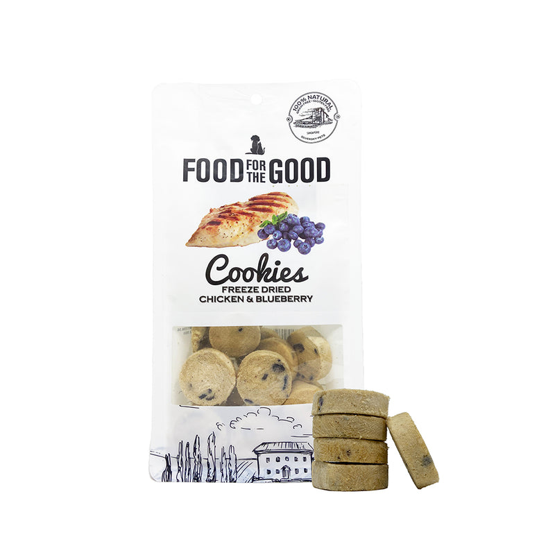 Food For The Good Dog & Cat Treats Freeze Dried Chicken & Blueberry 70g