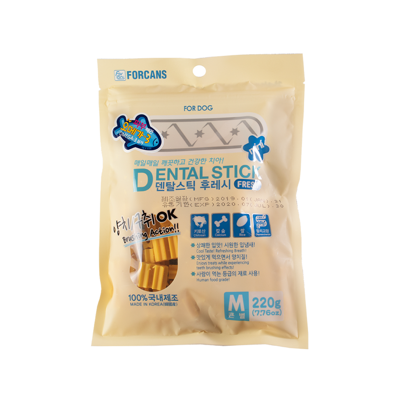 Forcans Dog Dental Stick Fresh With Omega-3 Medium 220g
