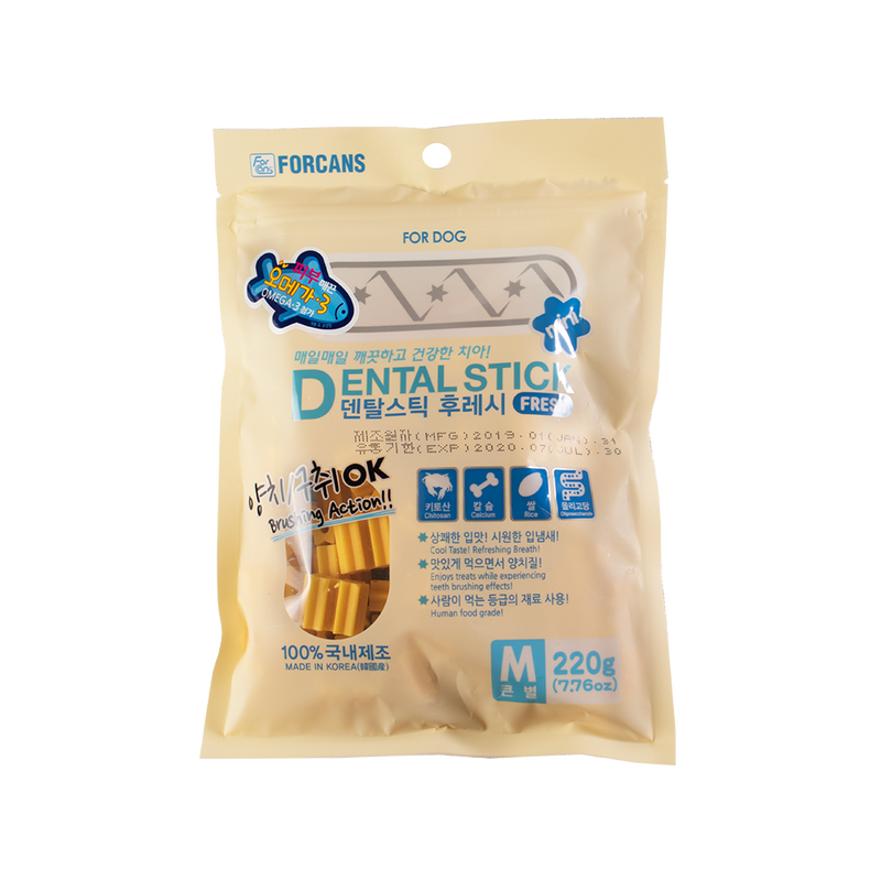 Forcans Dog Dental Stick Fresh With Omega 3 Medium 220g
