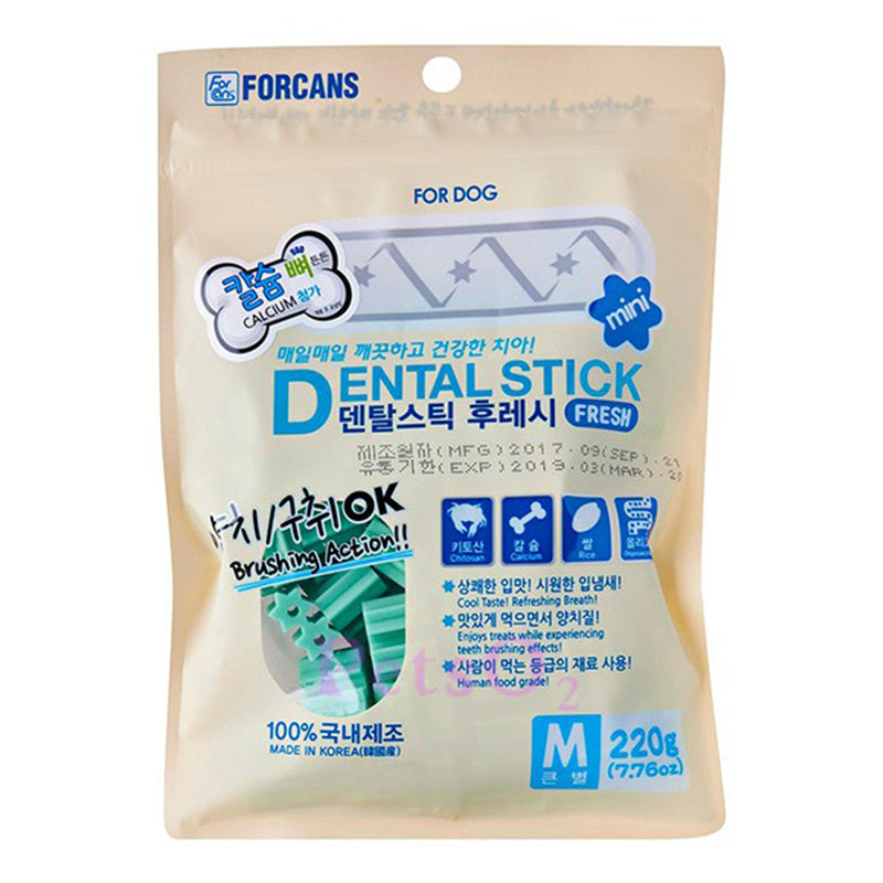 Forcans Dog Dental Stick Fresh with Calcium Medium 220g