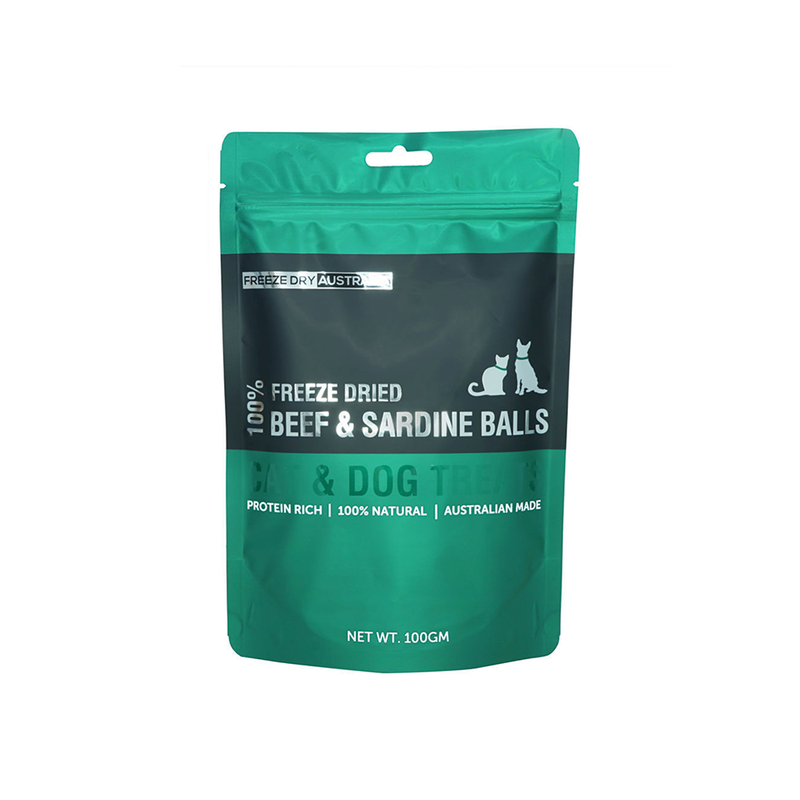 Freeze Dry Australia Cat & Dog 100% Beef & Sardine Balls 100g