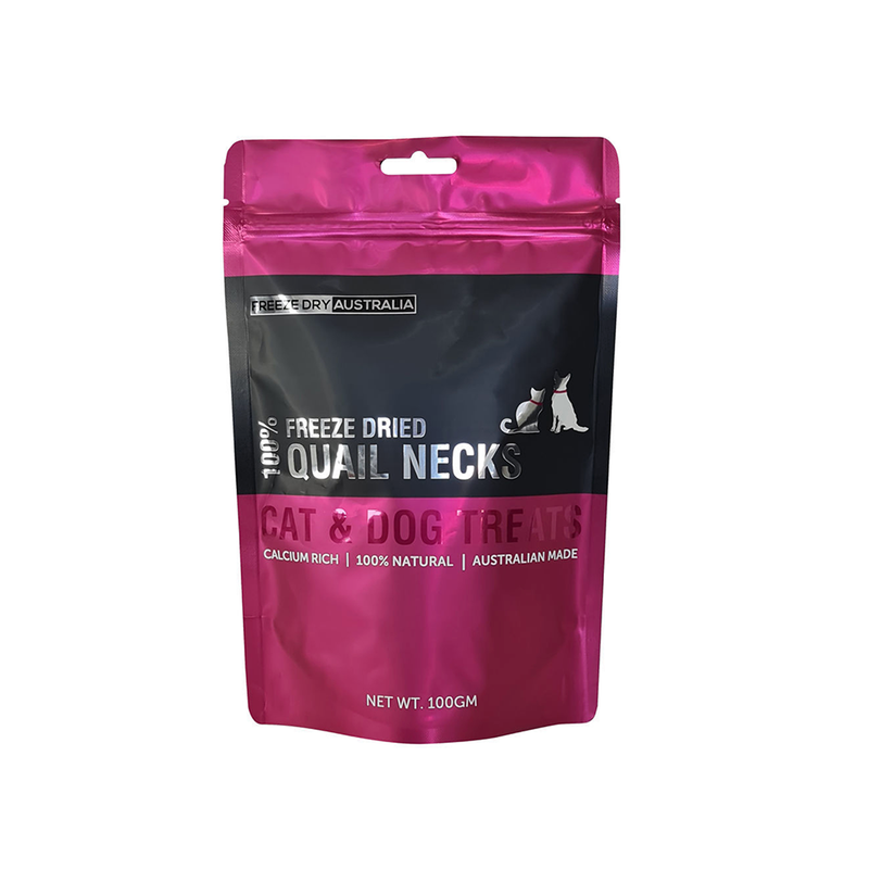 Freeze Dry Australia Cat & Dog 100% Quail Necks 100g