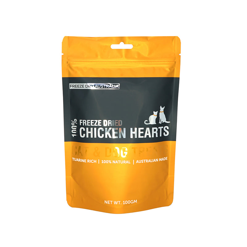 Freeze Dry Australia Cat & Dog 100% Raw Chicken Hearts 100g