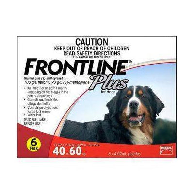 *DONATION TO ACTION FOR SINGAPORE DOGS* Frontline Plus Spot-On for Dogs 40 - 60kg 6pc