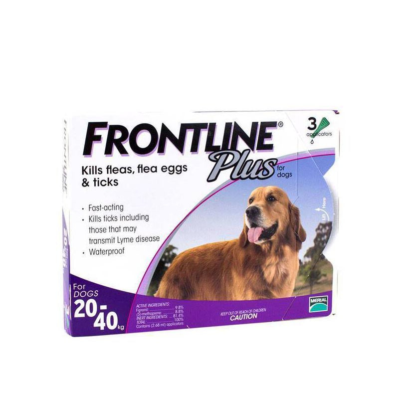 Frontline Plus Spot-On for Dogs 20-40kg - 3pcs