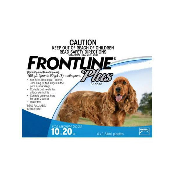 Frontline Plus Spot-On for Dogs 10-20kg - 3pcs