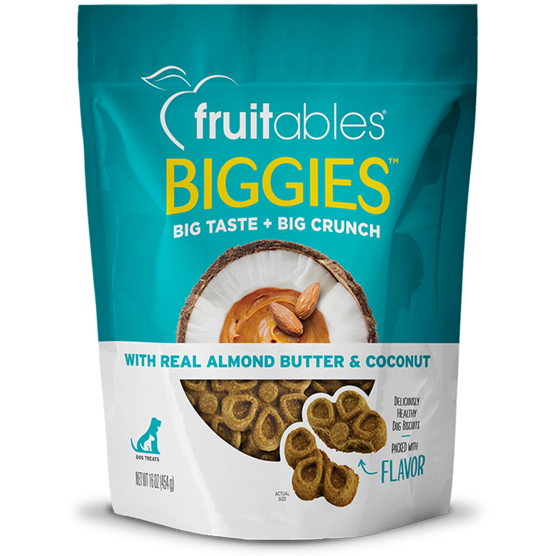 Fruitables Dog Treats Biggies Almond Butter & Coconut 16oz