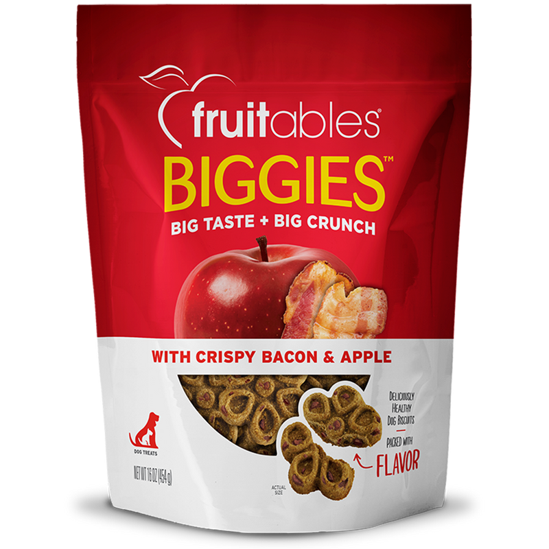 Fruitables Dog Treats Biggies Crispy Bacon & Apple 16oz