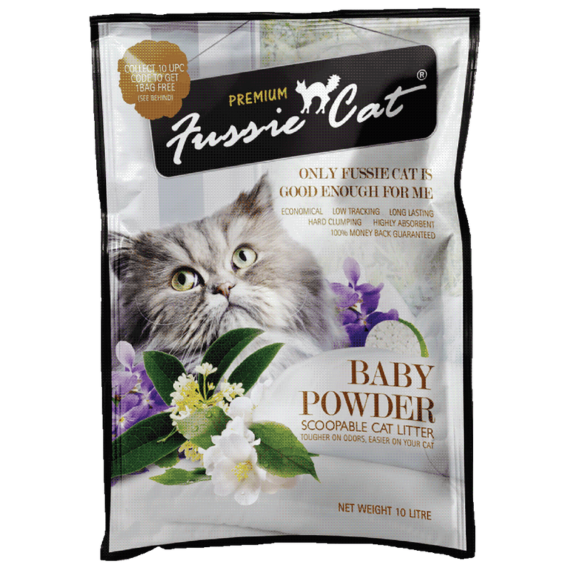 Fussie Cat Bentonite Litter Baby Powder 10L
