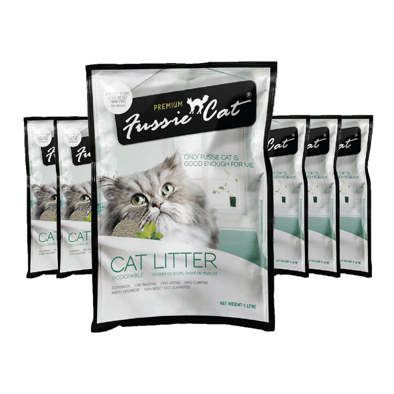 Fussie Cat Bentonite Litter Scoopable Unscented 10L