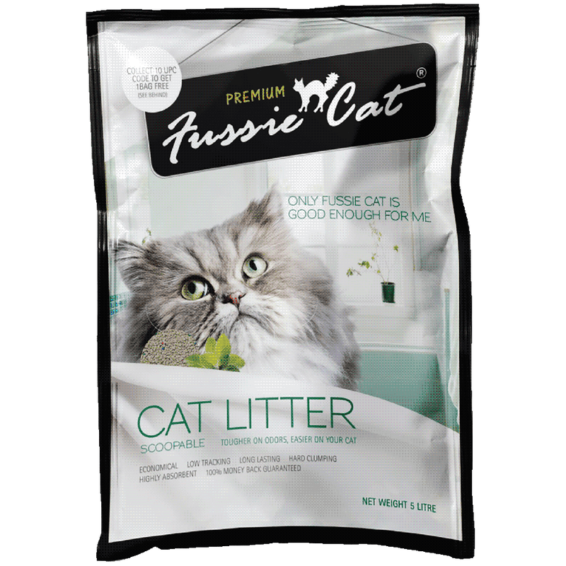 Fussie Cat Bentonite Litter Scoopable Unscented 10L