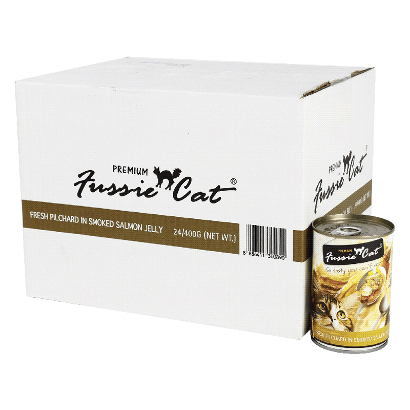 Fussie Cat Fresh Pilchard in Smoked Salmon Jelly 400g
