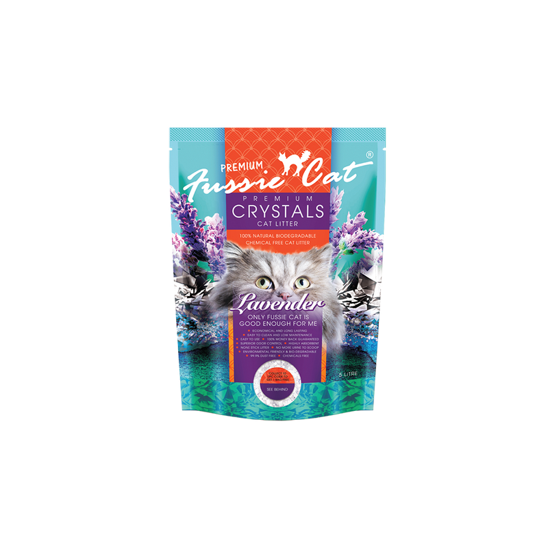 Fussie Cat Premium Crystals Litter Lavender 5L