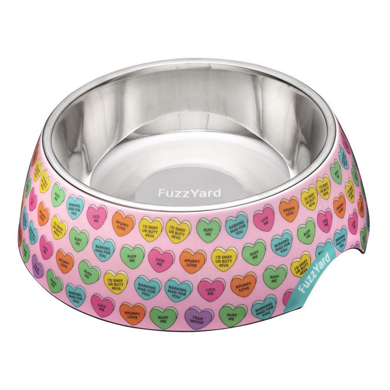 Fuzzyard Dog Bowl Melamine - Candy Hearts S