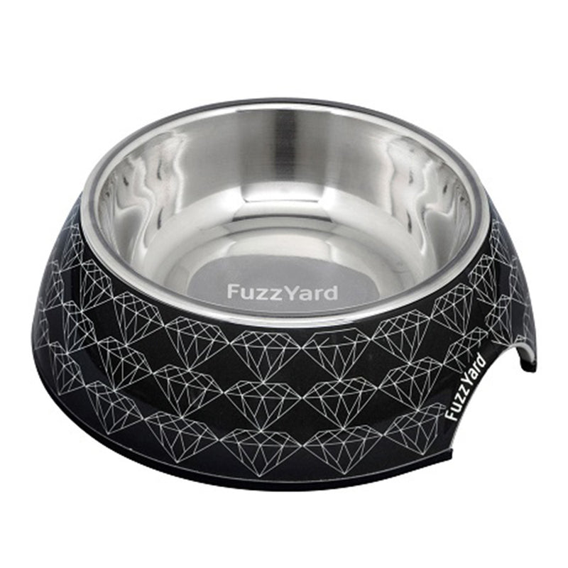 Fuzzyard Dog Bowl Melamine Black Diamond L