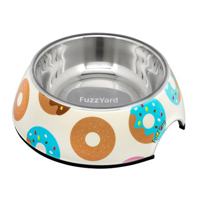Fuzzyard Dog Bowl Melamine Go Nuts for Donuts L