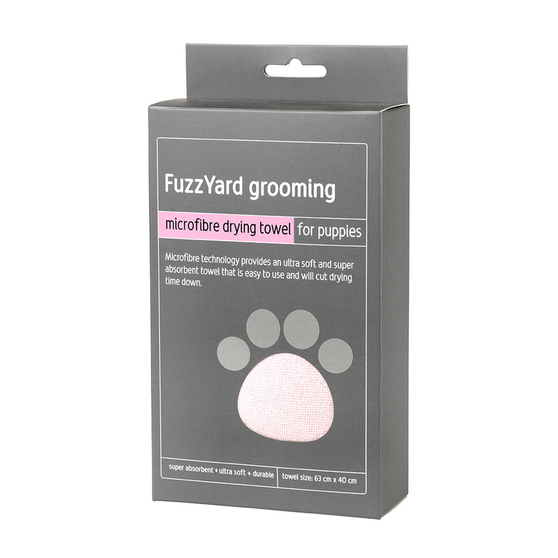 Fuzzyard Grooming - Microfibre Towel for Puppies Pink