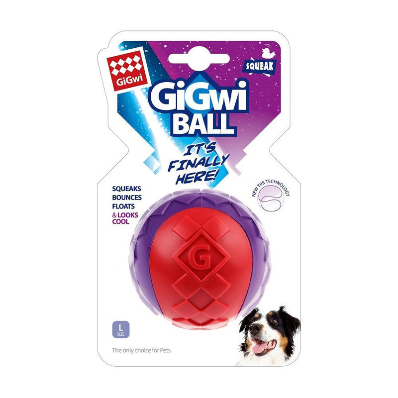 Gigwi Dog Toy Ball Red / Purple L 1pc