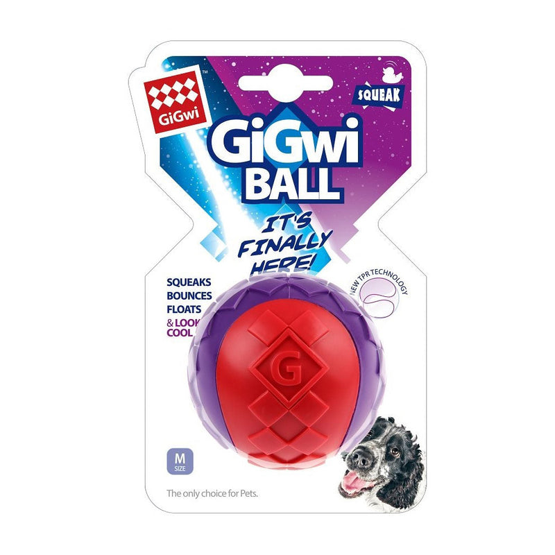 Gigwi Dog Toy Ball Red / Purple M 1pc