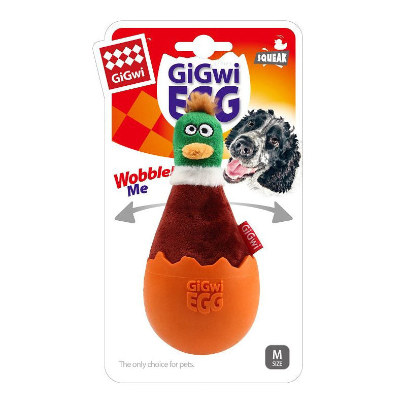 Gigwi Dog Toy Egg Wobble Fun Squeaky Duck