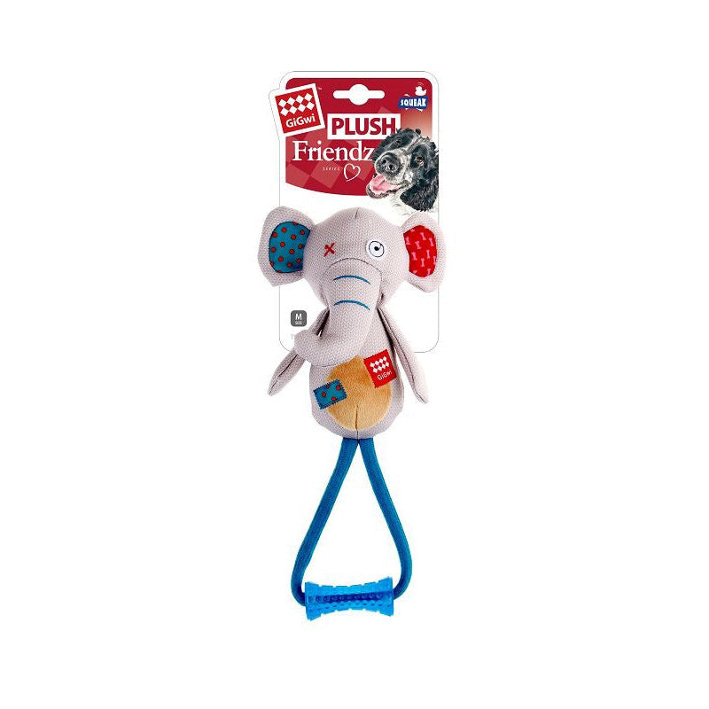 Gigwi Dog Toy Plush Friendz with TPR Johnny Stick Elephant