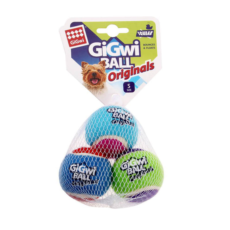 Gigwi Dog Toy Tennis Ball Assorted Colours S 3pcs