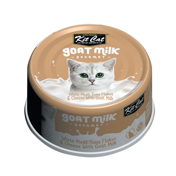 KitCat Goat Milk Gourmet White Meat Tuna Flakes & Cheese 70g