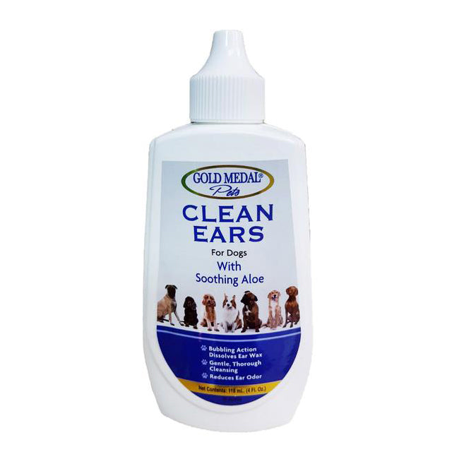 Gold Medal Pets Clean Ears With Soothing Aloe & Cleansing Bubbles For Dogs 4oz