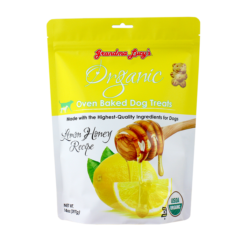 Grandma Lucy's Organic Oven Baked Dog Treats Lemon Honey 14oz