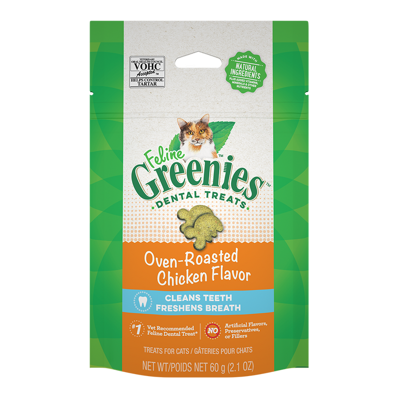 Greenies Cat Dental Treats - Oven-Roasted Chicken Flavor 2.1oz
