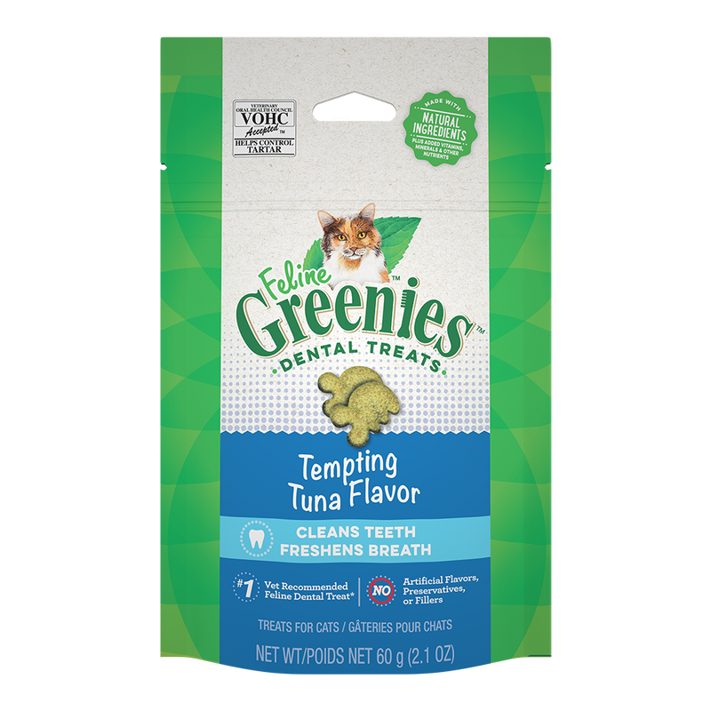 Greenies Cat Dental Treats - Tempting Tuna Flavor 2.1oz ( EXPIRY 15 MAY 2024 )