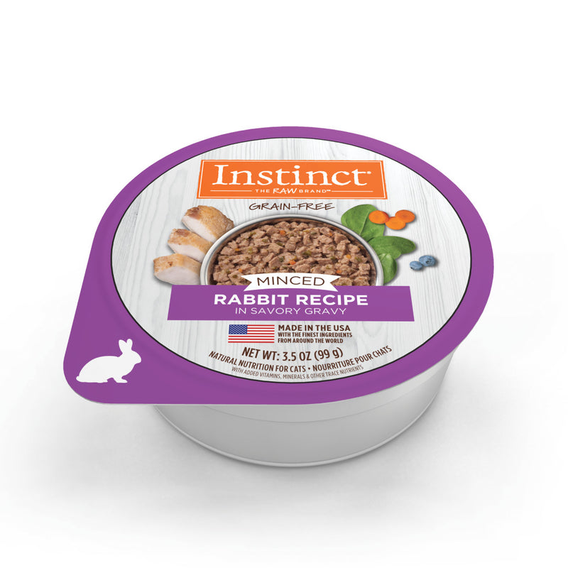 Instinct The Raw Brand Cat Cups Grain-Free Minced Rabbit Recipe 3.5oz