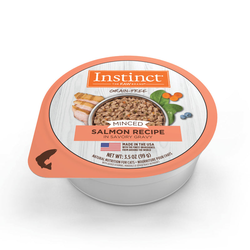 Instinct The Raw Brand Cat Cups Grain-Free Minced Real Salmon Recipe 3.5oz