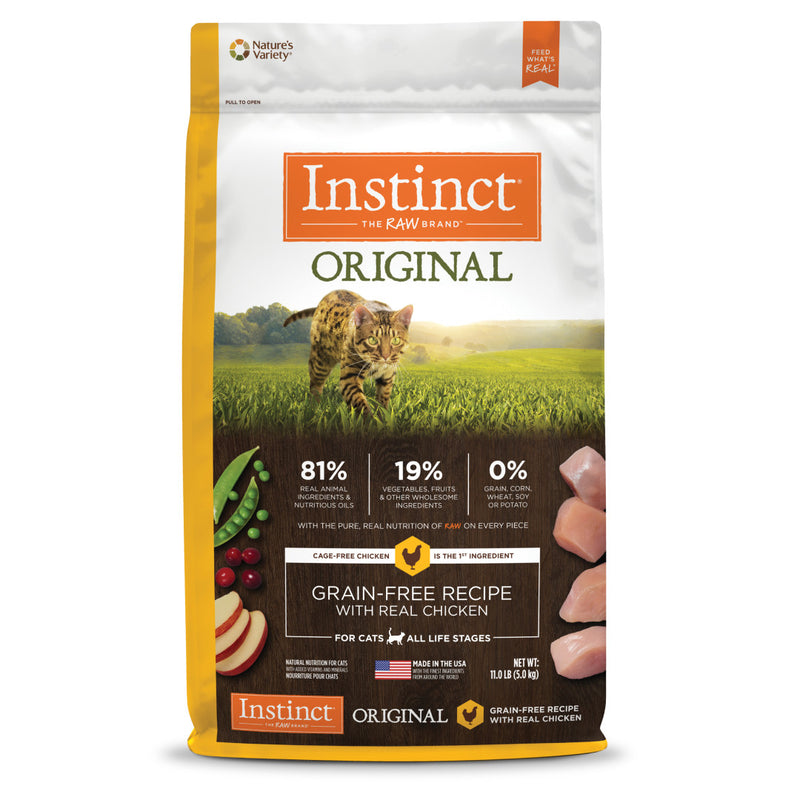 Instinct The Raw Brand Cat Original Grain-Free Dry Food Real Chicken Recipe 11lb