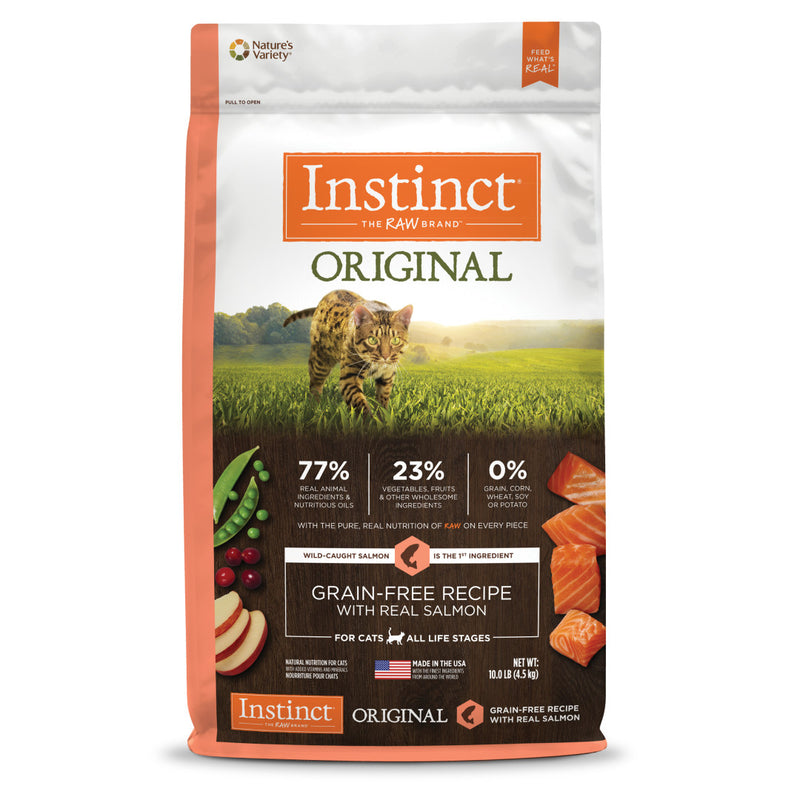Instinct The Raw Brand Cat Original Grain-Free Dry Food Real Salmon Recipe 10lb